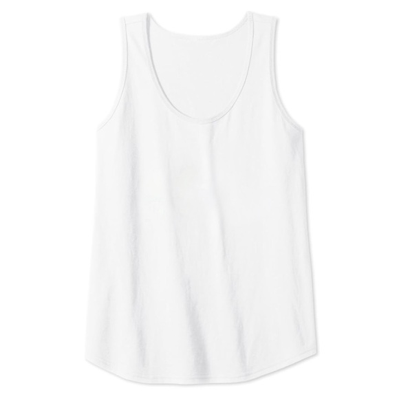 QUINCE • White Cotton Modal Double Scoop Neck Tank Tee Shirt - Picture 1 of 7